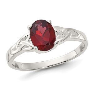 2/3 Carat (ctw) Oval-Cut Garnet Ring in Sterling Silver
